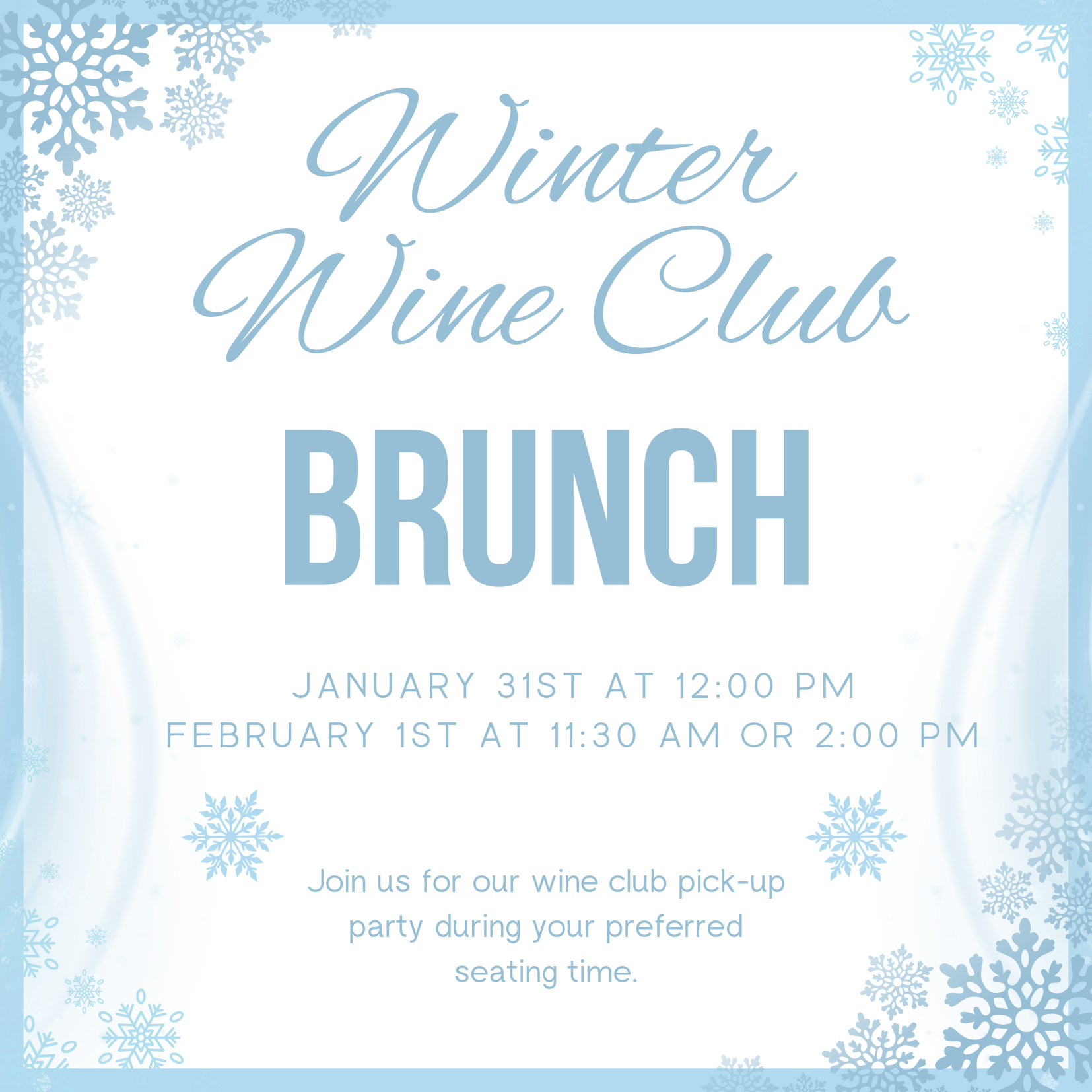 Winter Wine Club Pick Up Party