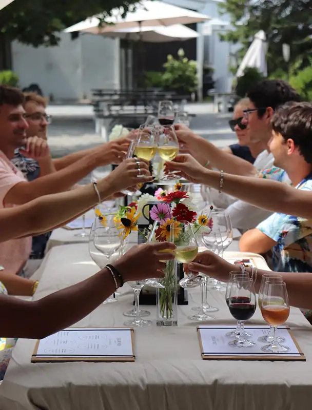 Outdoor dinner at Lenz Winery